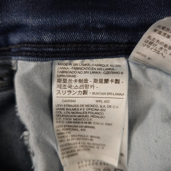 Levis 512 Jeans Womens 12 Blue Perfectly Slimming Straight Leg Stretch Dark Wash - Picture 4 of 16